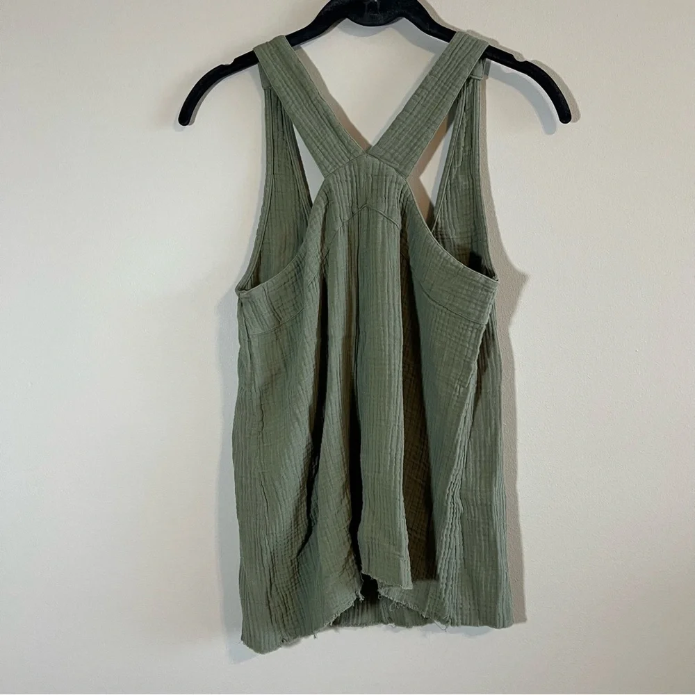 Faherty Women’s Olive Green Organic Cotton Gauze Tank Top XS - Picture 7 of 11